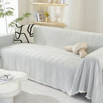 Elegante Chenille-Decke mit Fransen für Ihr Sofa