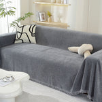 Elegante Chenille-Decke mit Fransen für Ihr Sofa