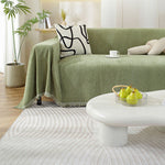 Elegante Chenille-Decke mit Fransen für Ihr Sofa