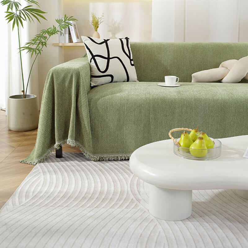 Elegante Chenille-Decke mit Fransen für Ihr Sofa