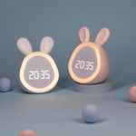 Cute Kids' Clock with LED Night Light – Friendly Rabbit Design