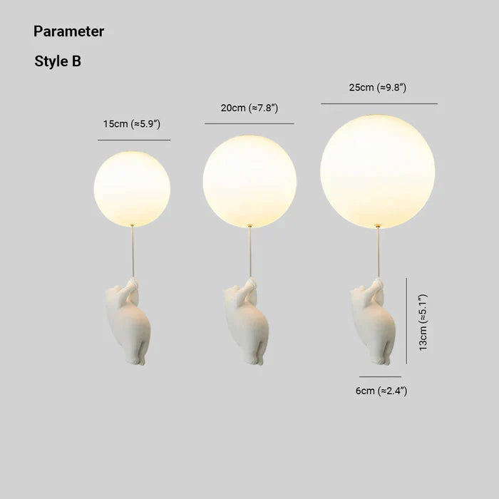 Wunderschöne Deckenlampe mit Bär und Ballon - CloudBear