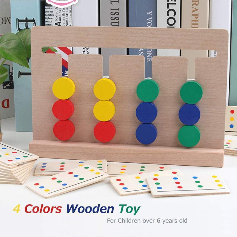 Lernspaß für Kinder - Holzpuzzle mit vier Farben und Formen