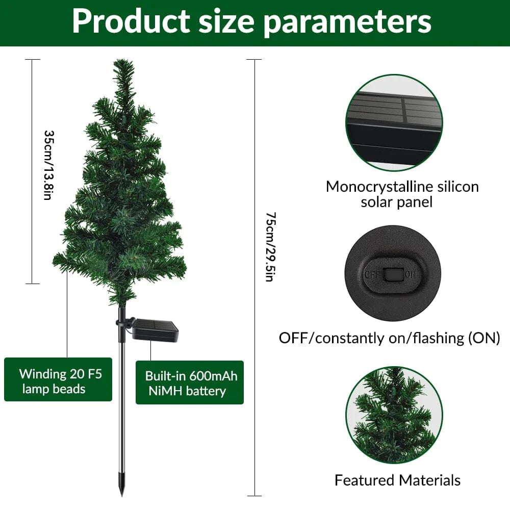 Solar-Gartenleuchte für Weihnachtsbaum