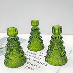 Glas Teelichthalter Set in Baumform – 3-teiliges Tischdekor