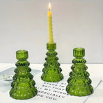 Glas Teelichthalter Set in Baumform – 3-teiliges Tischdekor