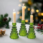 Glas Teelichthalter Set in Baumform – 3-teiliges Tischdekor