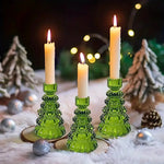 Glas Teelichthalter Set in Baumform – 3-teiliges Tischdekor