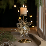 Vintage Goldener Weihnachtskerzenhalter – Atmosphärische Tischdekoration