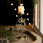 Vintage Goldener Weihnachtskerzenhalter – Atmosphärische Tischdekoration