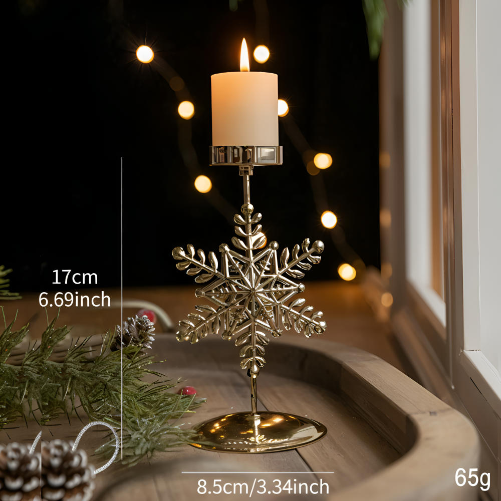 Vintage Goldener Weihnachtskerzenhalter – Atmosphärische Tischdekoration