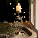 Vintage Goldener Weihnachtskerzenhalter – Atmosphärische Tischdekoration