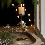 Vintage Goldener Weihnachtskerzenhalter – Atmosphärische Tischdekoration