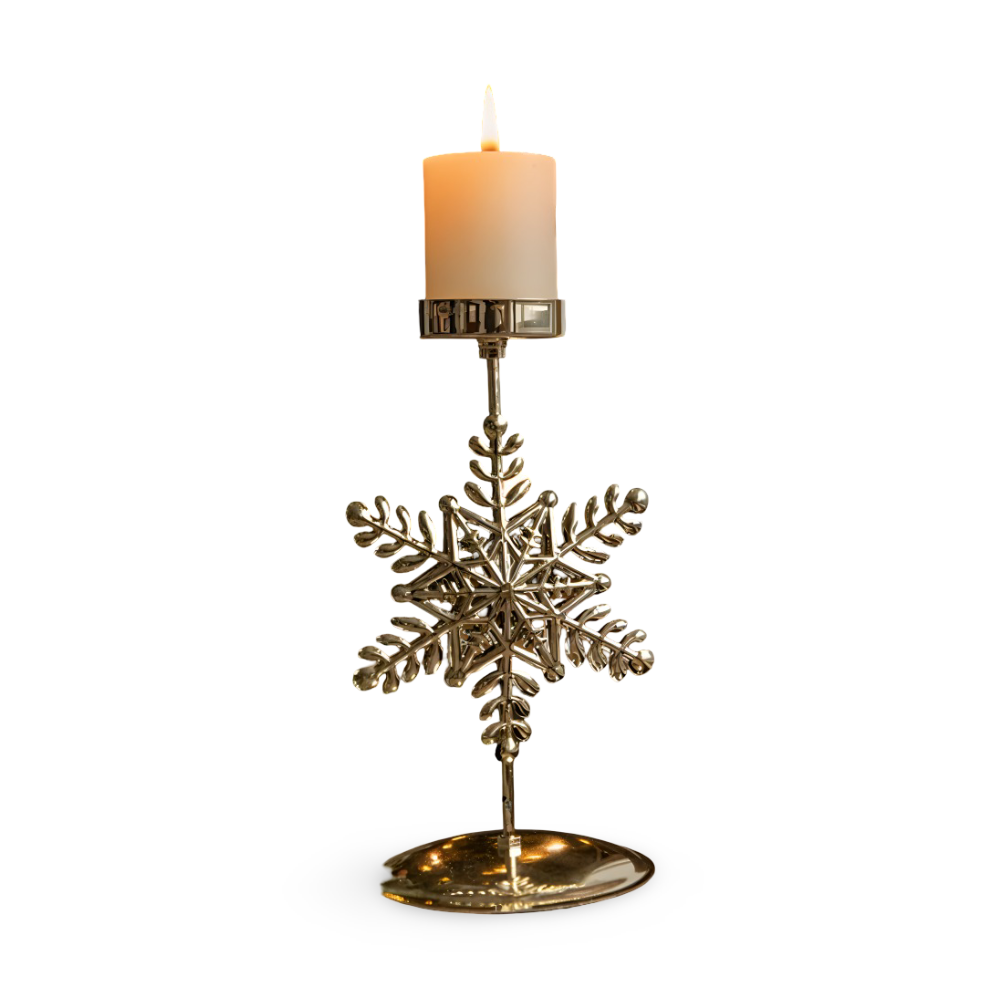 Vintage Goldener Weihnachtskerzenhalter – Atmosphärische Tischdekoration