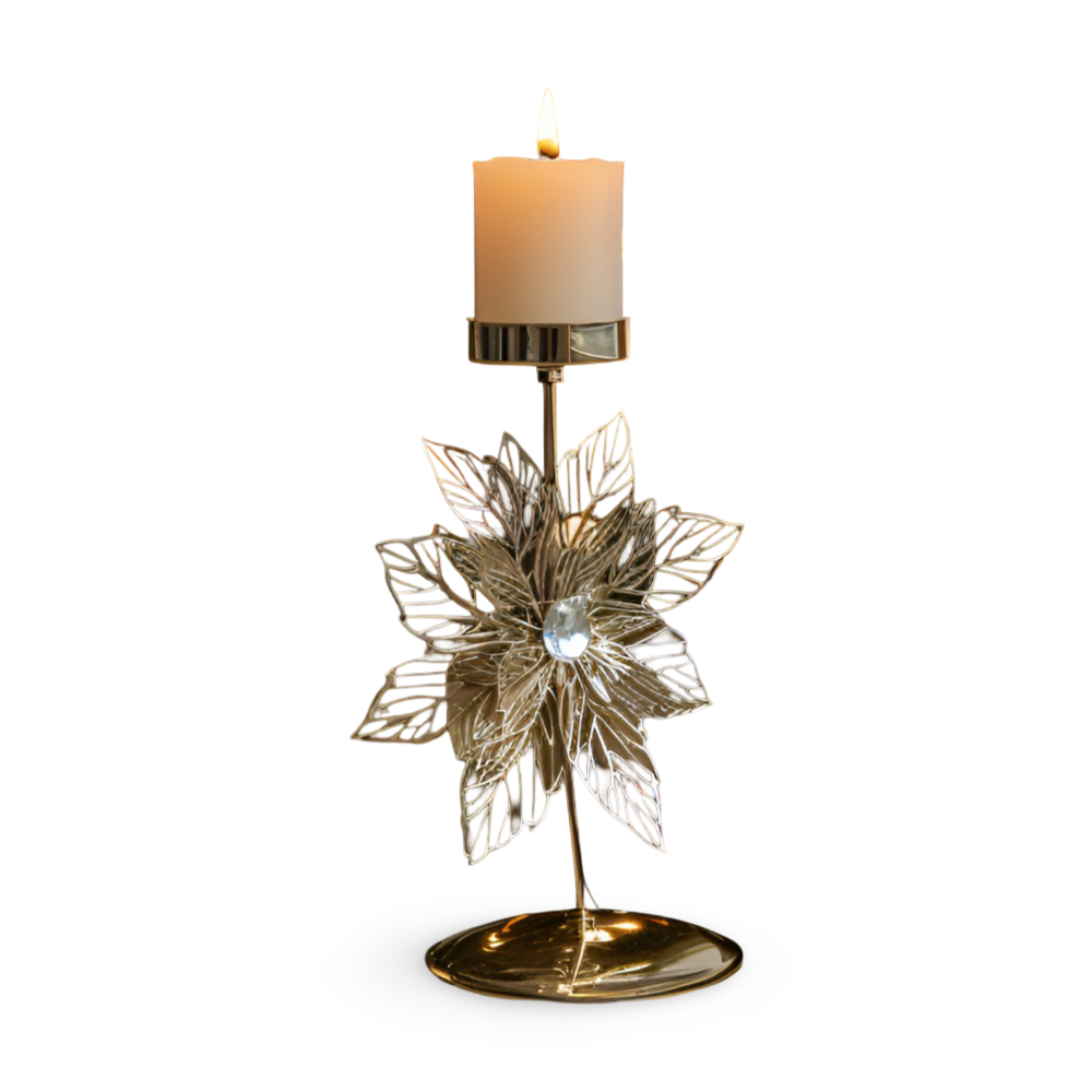 Vintage Goldener Weihnachtskerzenhalter – Atmosphärische Tischdekoration