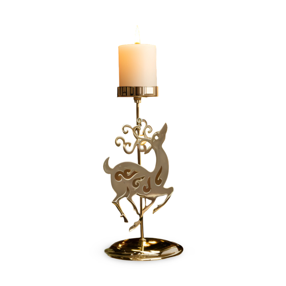 Vintage Goldener Weihnachtskerzenhalter – Atmosphärische Tischdekoration