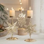 Vintage Goldener Weihnachtskerzenhalter – Atmosphärische Tischdekoration