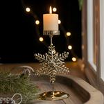Vintage Goldener Weihnachtskerzenhalter – Atmosphärische Tischdekoration