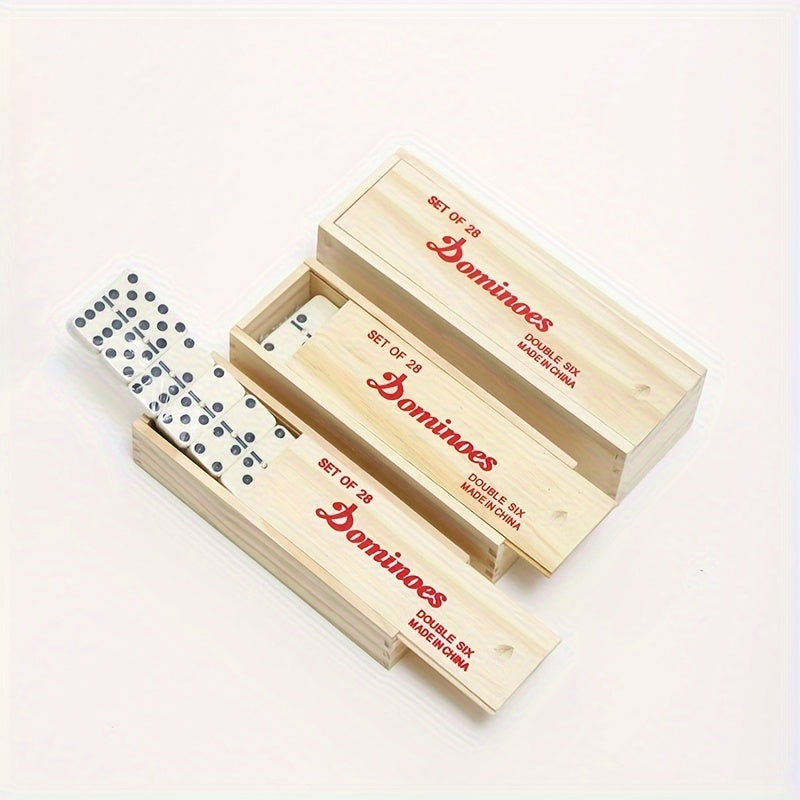 Traditionelles Domino - Doppel 6 Domino Set in Holzbox