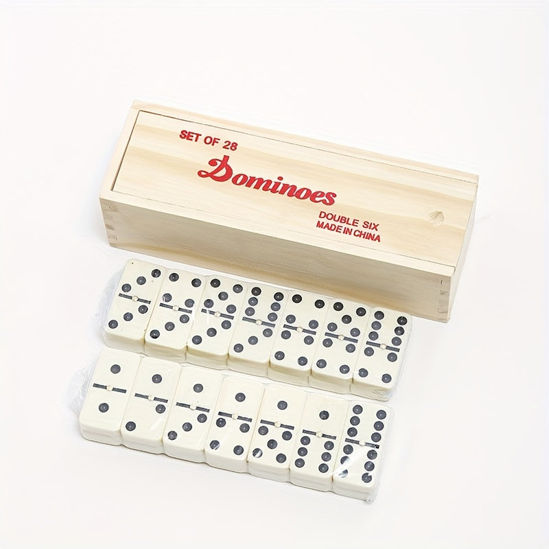 Traditionelles Domino - Doppel 6 Domino Set in Holzbox