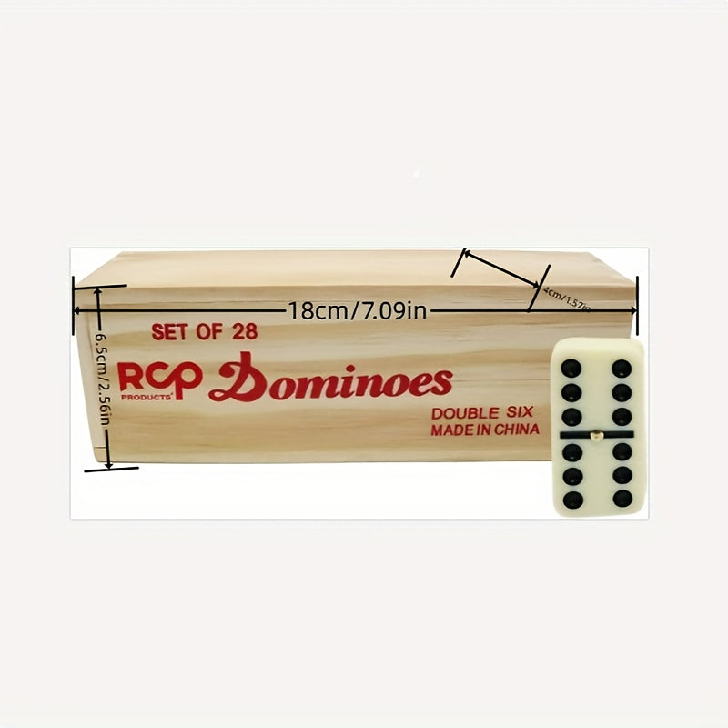 Traditionelles Domino - Doppel 6 Domino Set in Holzbox