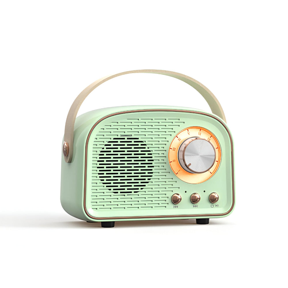 Bluetooth Lautsprecher im Vintage-Stil – Kabelloser Retro Lautsprecher mit tiefem Klang
