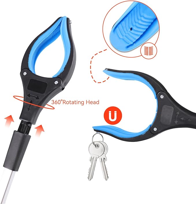 Faltbarer Greifer mit 360° drehbarem Clip