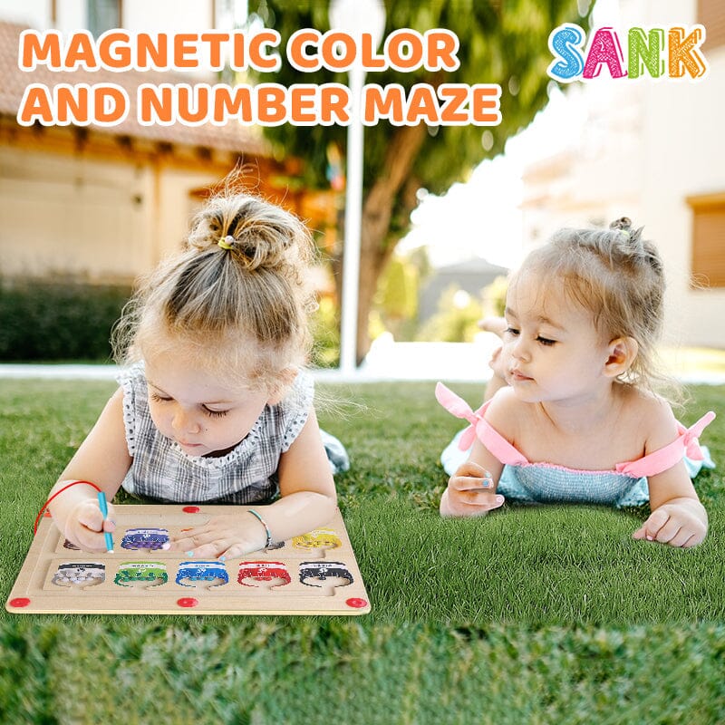 BunteMagneten - Holzpuzzle mit Farben und Zahlen für Kinder