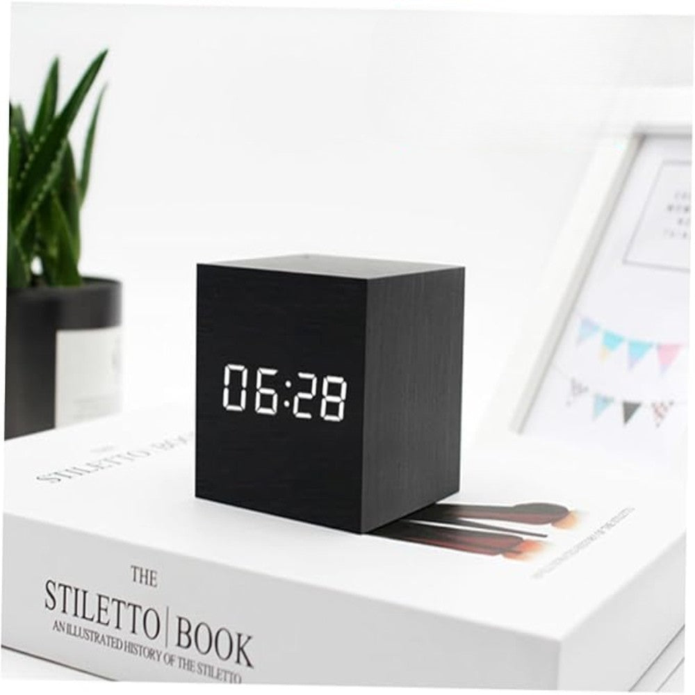 Compact LED Digital Clock with Temperature Display and Night Mode
