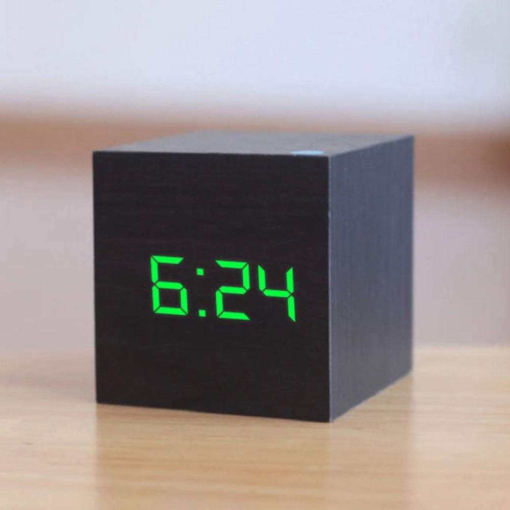 Compact LED Digital Clock with Temperature Display and Night Mode