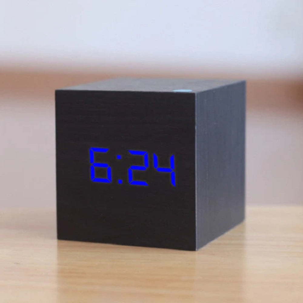 Compact LED Digital Clock with Temperature Display and Night Mode