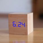 Compact LED Digital Clock with Temperature Display and Night Mode
