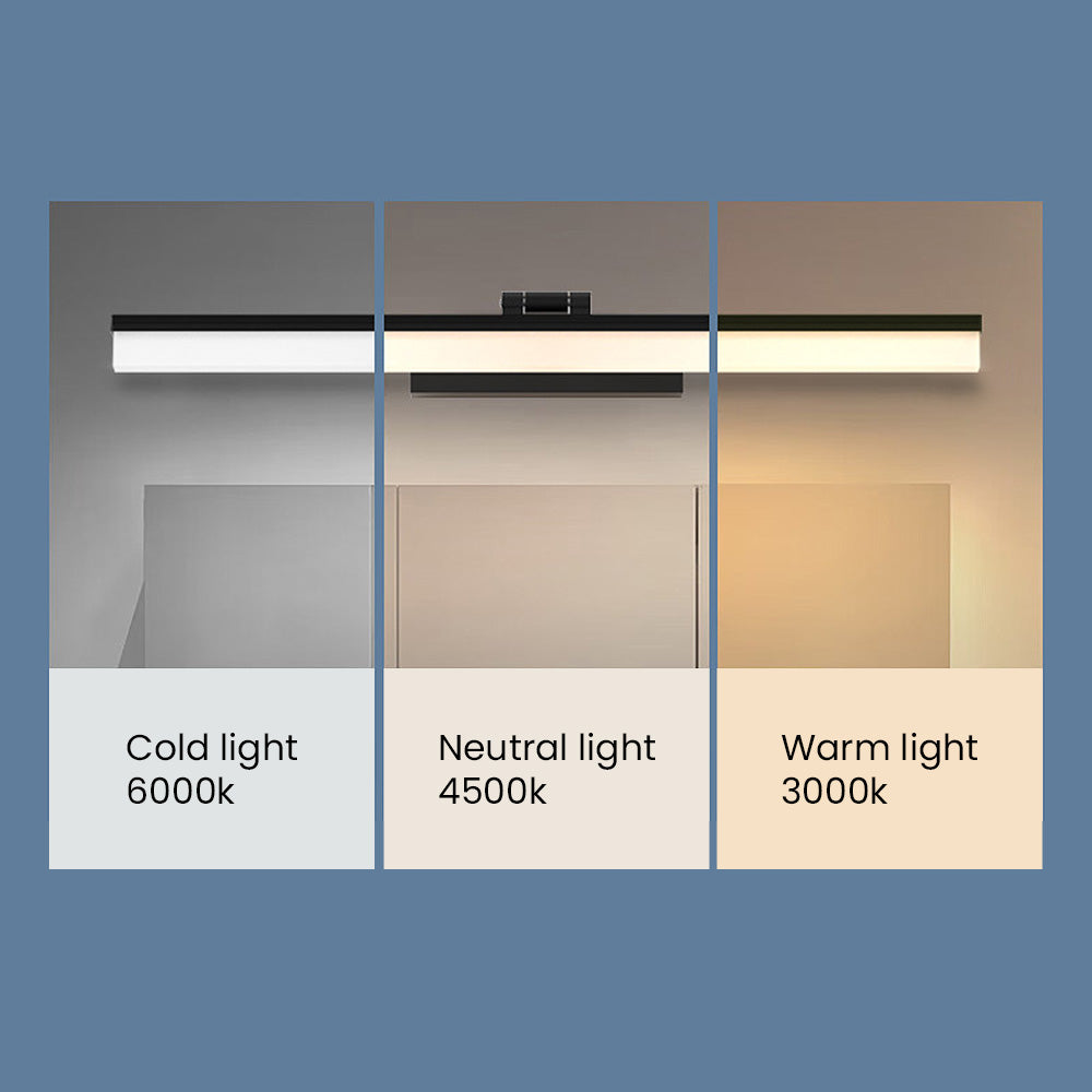 Moderne schwarze LED-Spiegelleuchte für das Badezimmer