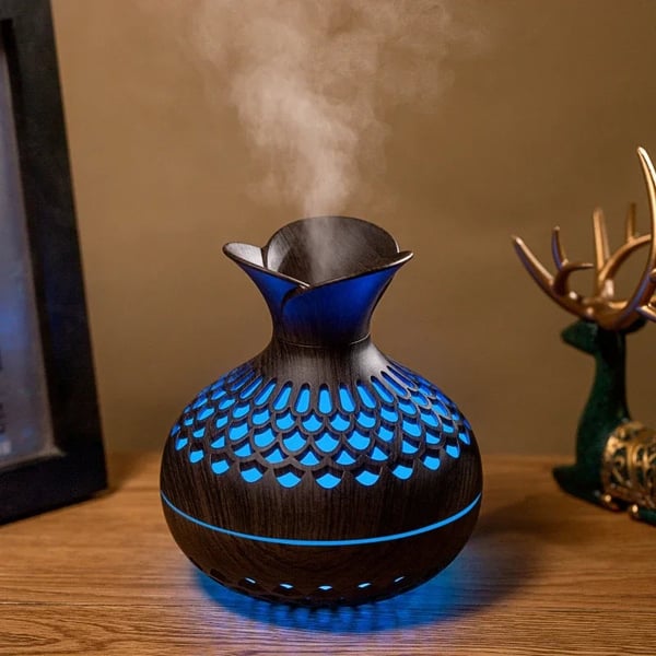Cool Mist Humidifier – Stylish Wood Design, Oil Compatible