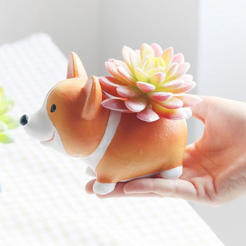 Corgi Pflanzenbehälter | Witzige Tierdeko für jeden Raum