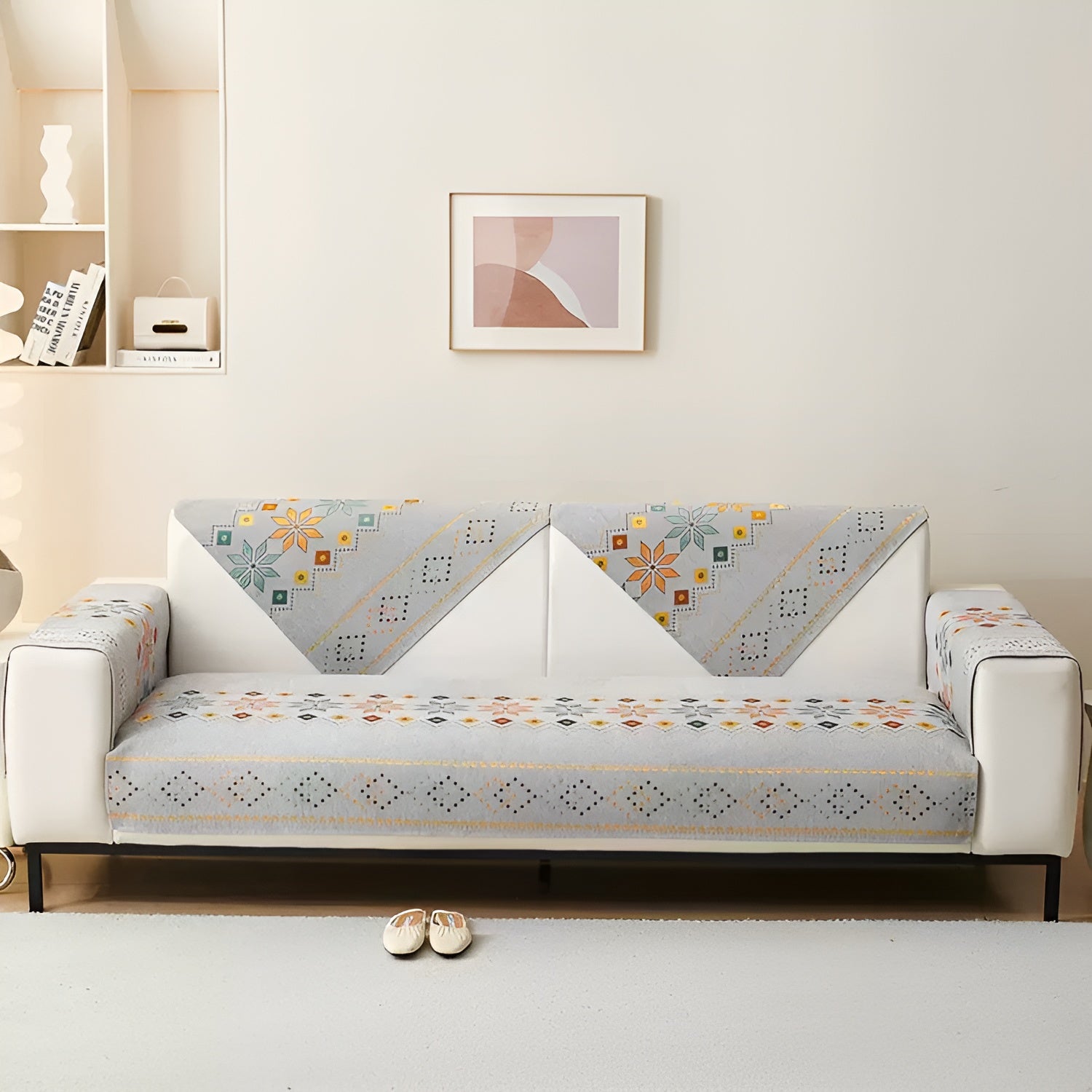 Elastischer Sofabezug im Boho-Stil – Schützt und Erneuert das Aussehen