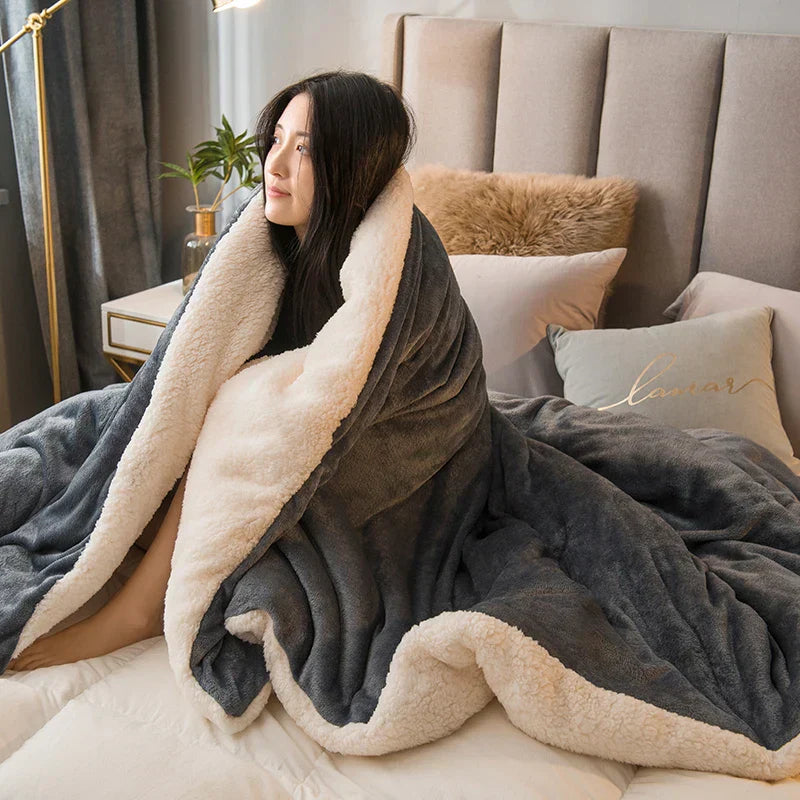 Cozy Luxury Blanket - Reversible Flannel and Cashmere Blanket for Winter