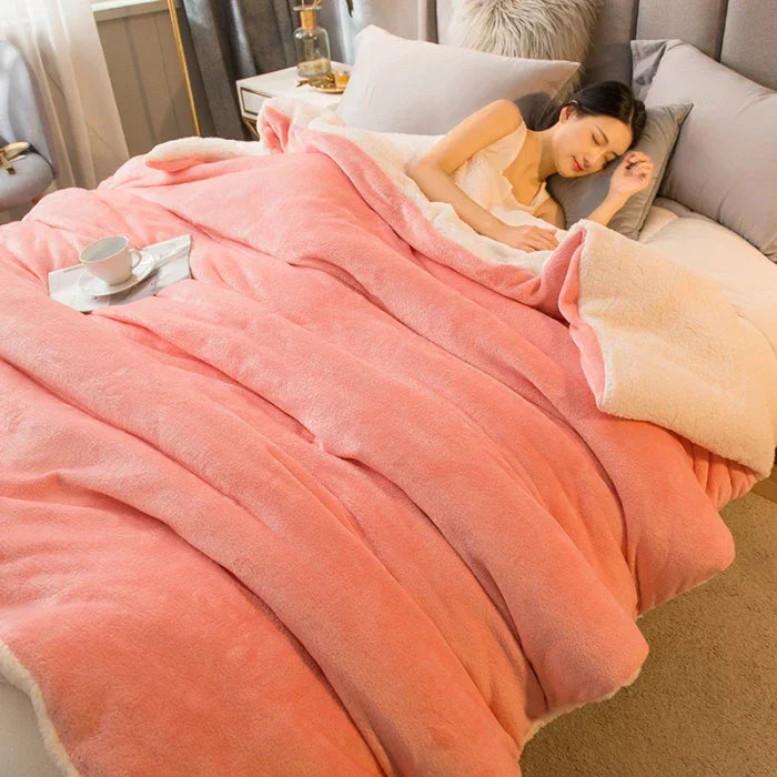 Cozy Luxury Blanket - Reversible Flannel and Cashmere Blanket for Winter