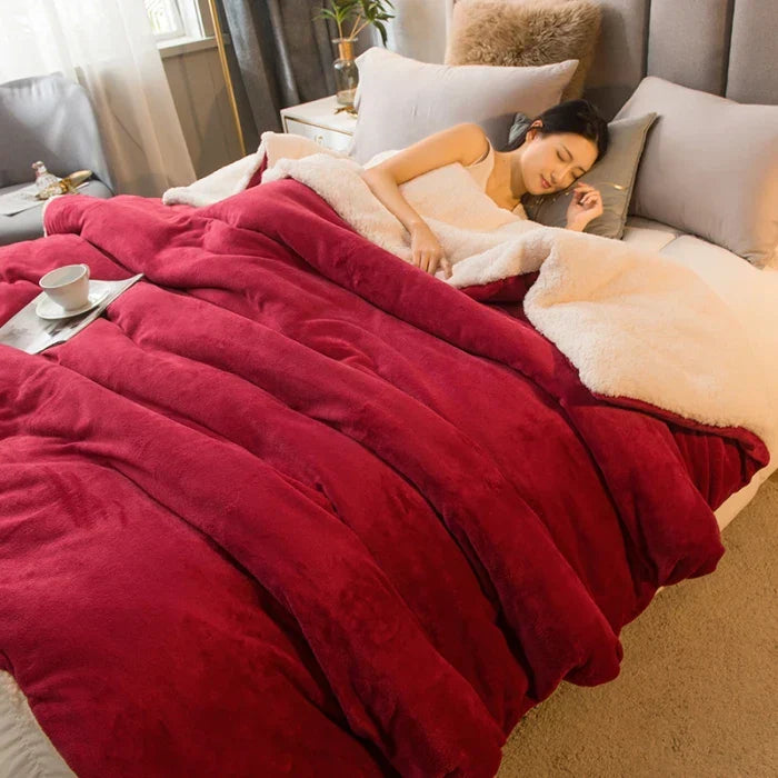 Cozy Luxury Blanket - Reversible Flannel and Cashmere Blanket for Winter