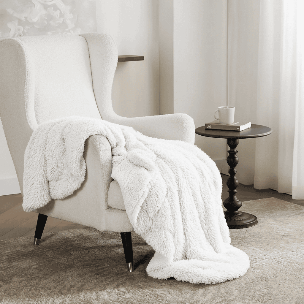 Luxuriöse Kuscheldecke aus Kunstfell – Waschbar und Elegant für Gemütliche Abende