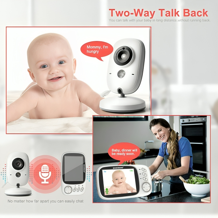 Sicherheitsmonitor für Babys mit LCD und Zwei-Wege-Audio