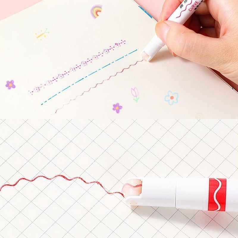 Bunter Textmarker mit gewölbter Spitze