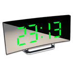 Modern LED Digital Clock with Curved Display and Dimmer Function