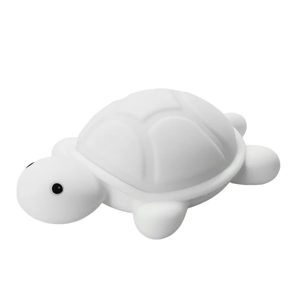 Cute Turtle LED Night Lamp with Color Change - USB-C Rechargeable Silicone Lamp for Kids' Room