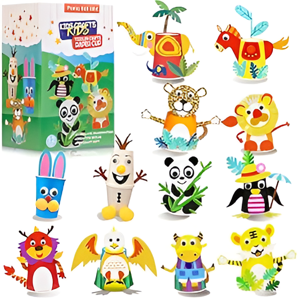 DIY 3D Paper Cup Sticker Set for Creative Minds