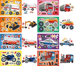 Imaginative Vehicle Puzzle Stickers (16 sheets!)