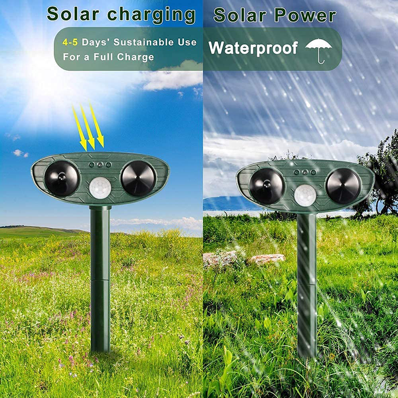 Sonnengestützter Ultraschallkaninchenabwehr mit Blinklicht – Effektiver Schutz für Ihren Garten