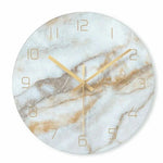 Elegante Marmor-Wanduhr mit Goldzeigern – Stilvolles Wohnaccessoire