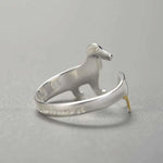 Verstellbarer Ring mit Dackelmotiv aus 925 Sterling Silber