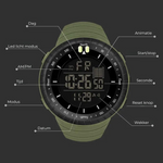Robuste Outdoor-Uhr mit integriertem Kompass und 50 m Wasserdichtigkeit
